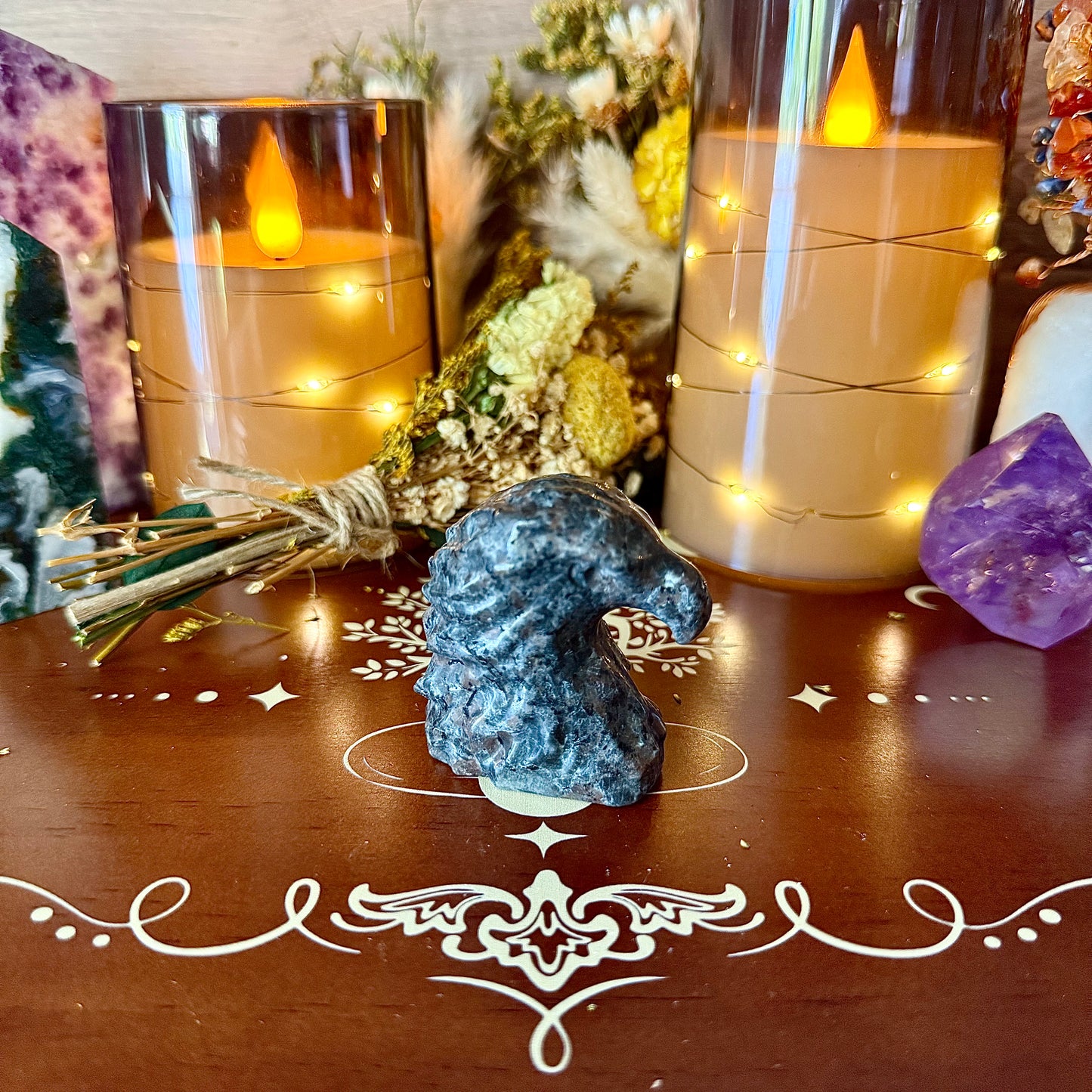 Eagle Head Carving, Assorted Crystals, Choose Your Own