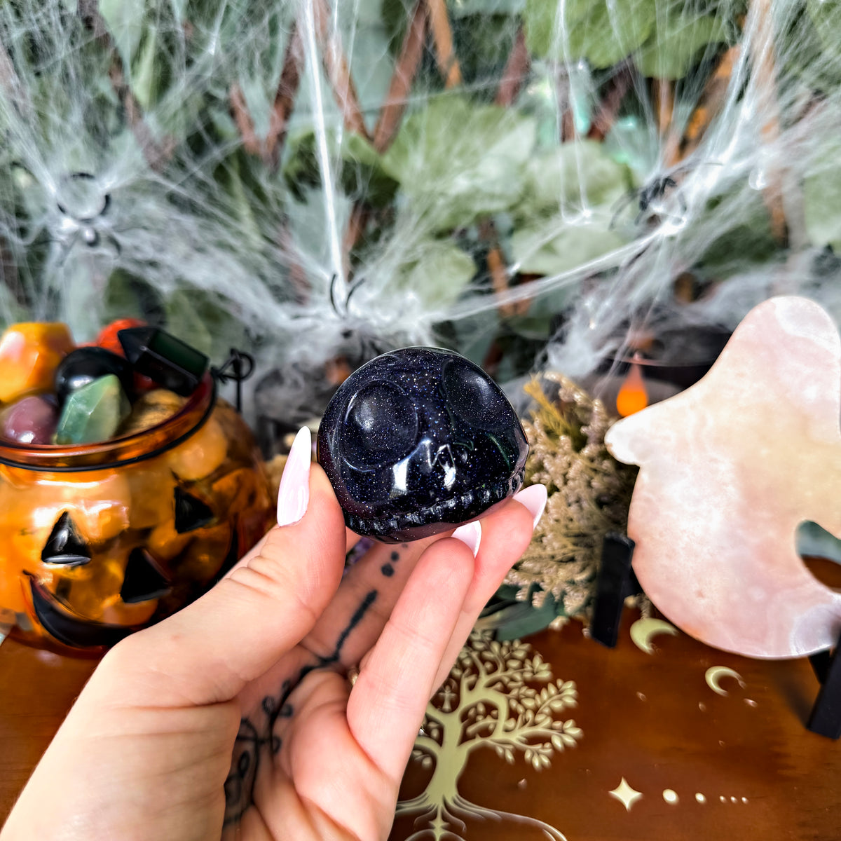 Blue Sandstone Jack Skellington Skull, Nightmare Before Christmas, Stone of Ambition