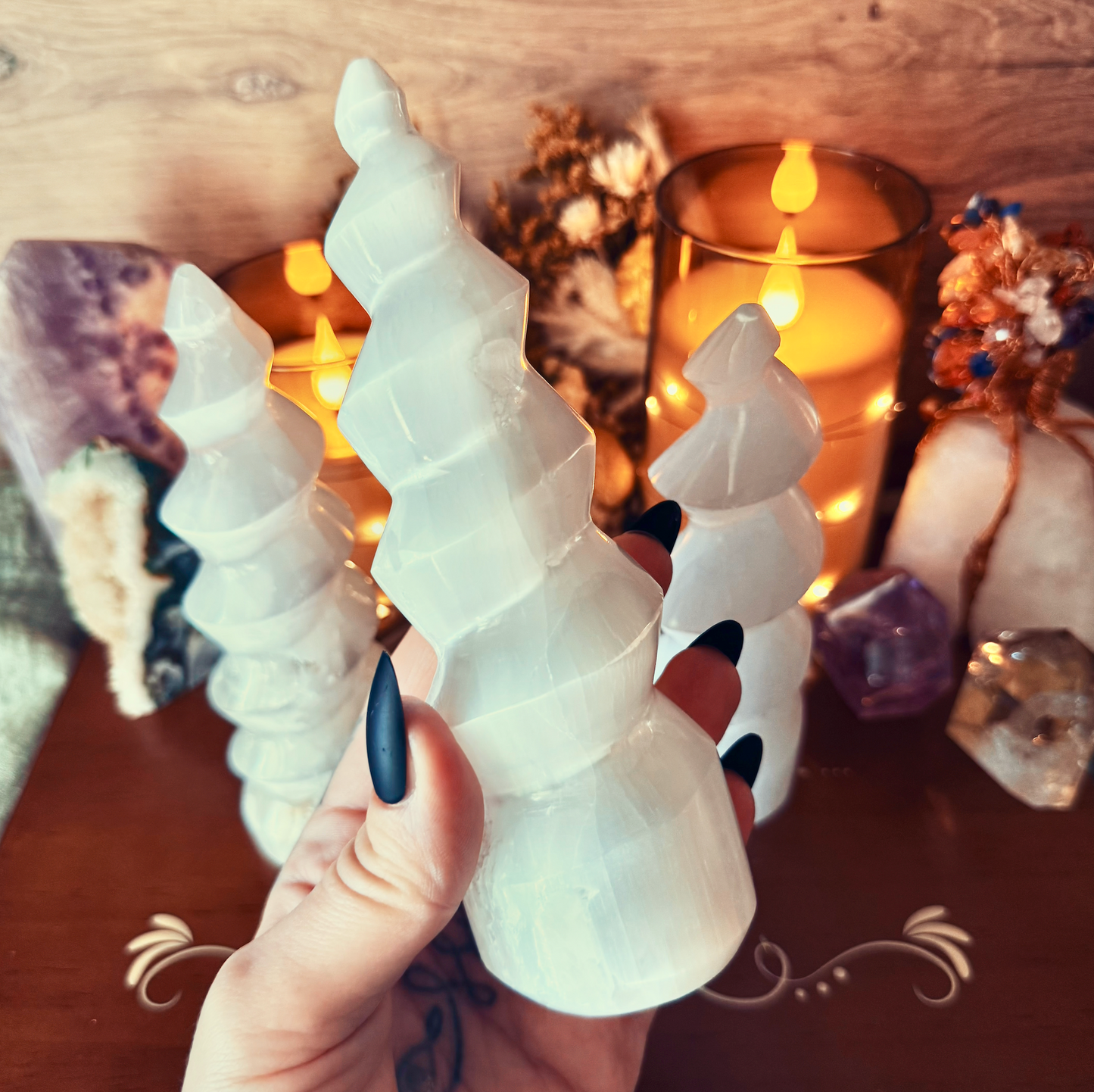Selenite Unicorn Wand, Powerful Cleansing & Healing Stone