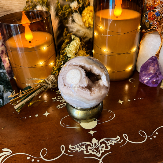 Rare Druzy Pink Amethyst Sphere, Heart Chakra, New Beginnings Stone