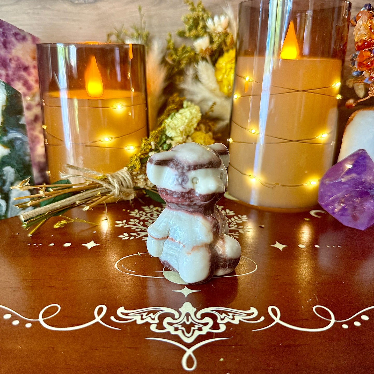 Teddy Bear Carved Crystal, Assorted Crystals, Choose Your Own