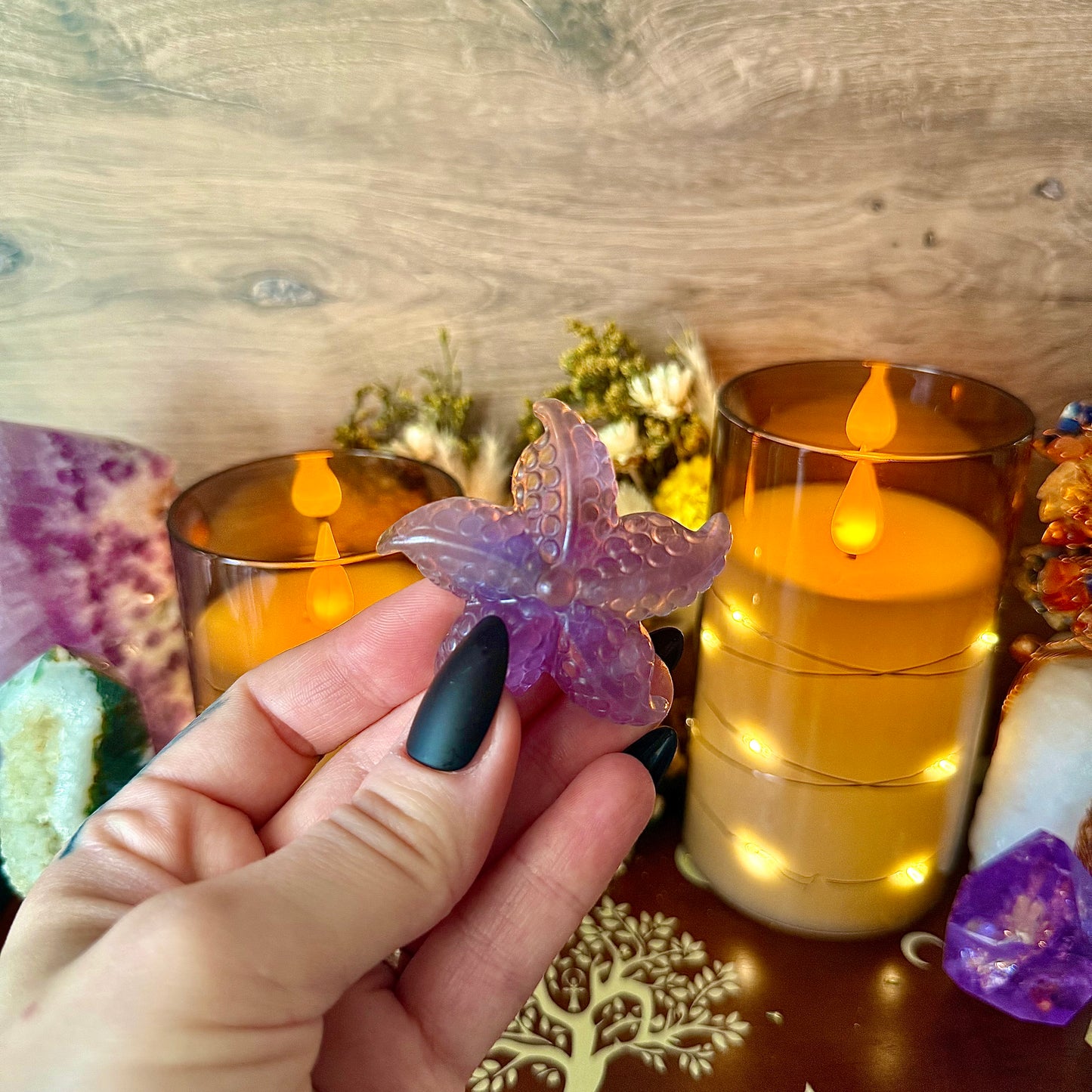 Purple Fluorite Starfish, Detoxing & Negativity Stone