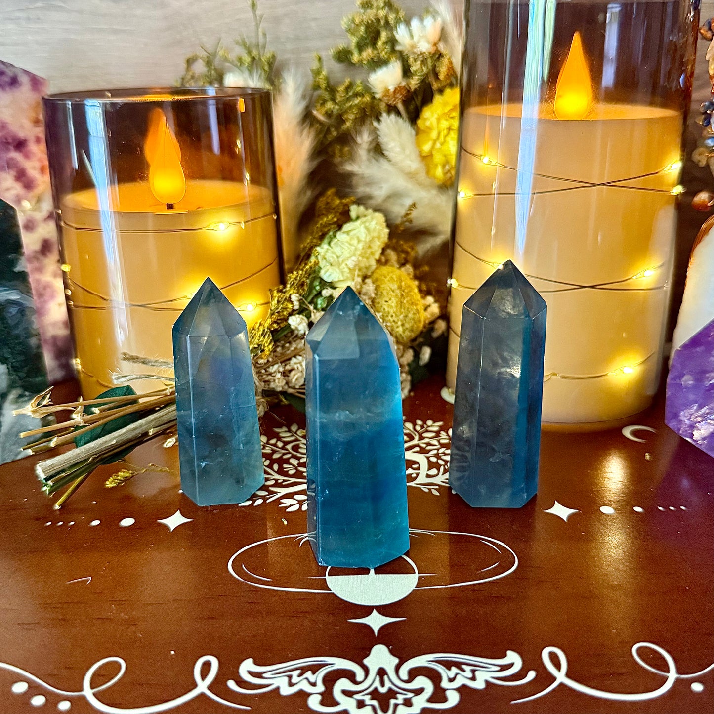 Blue Fluorite Tower, Detoxing & Negativity Stone