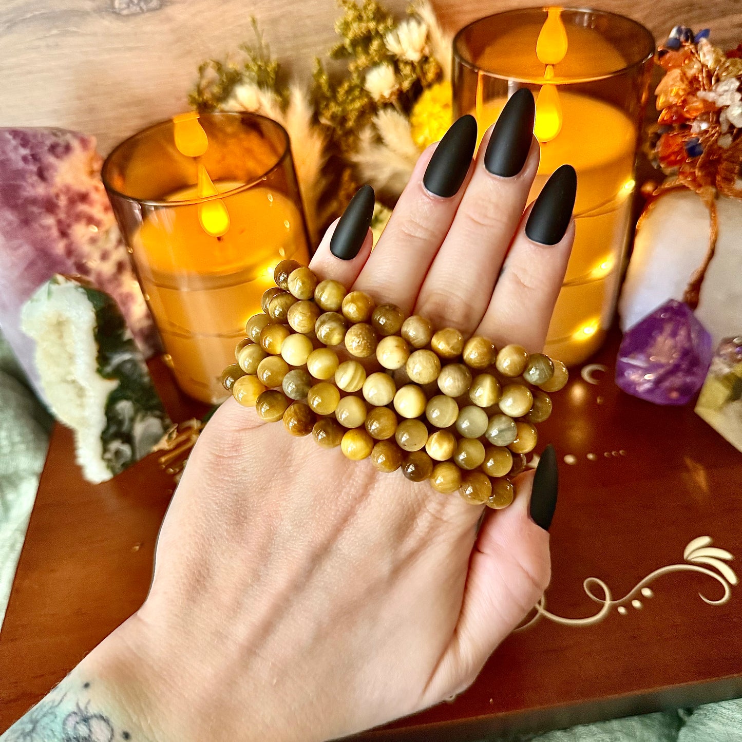 Honey Tigers Eye 8mm Bracelet, Stone of Positivity & Good Luck