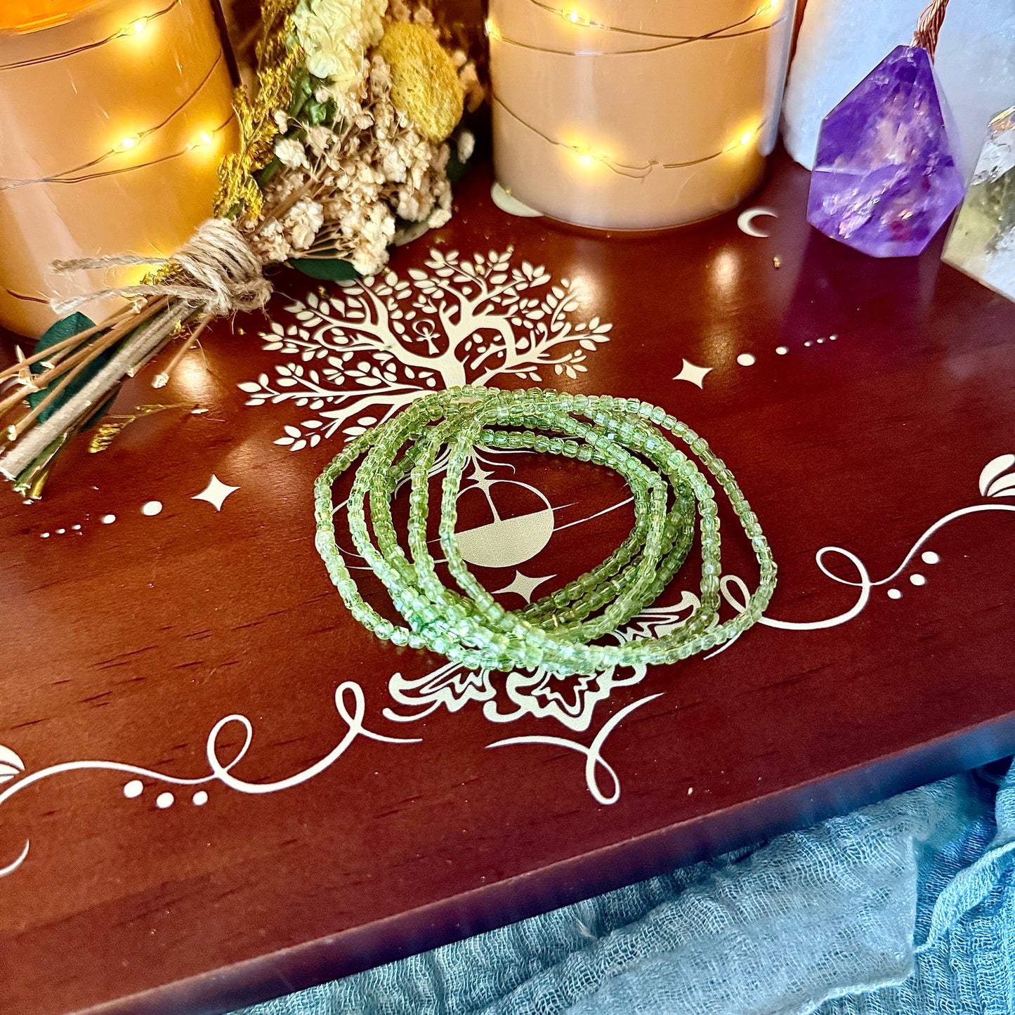 Peridot 4mm Faceted Bracelet, Good Fortune, Prosperity Stone