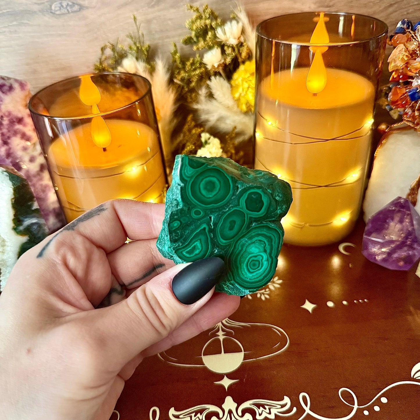 Rare Raw Polished Malachite, Powerful Crystal, Highly Protective