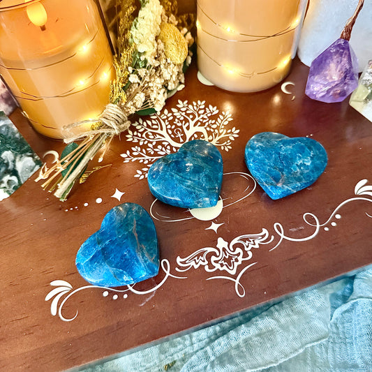 Apatite Carved Heart, Healing & Balancing Stone