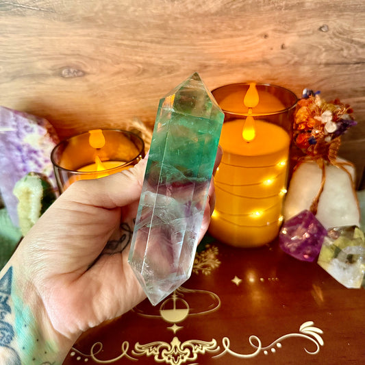DT Rainbow Fluorite Tower, Detoxing, My Personal Collection!