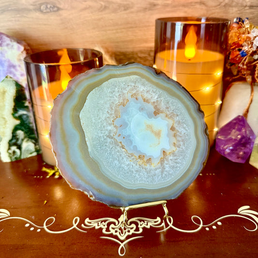 Blue Agate Plate, Grounding, My Personal Piece!