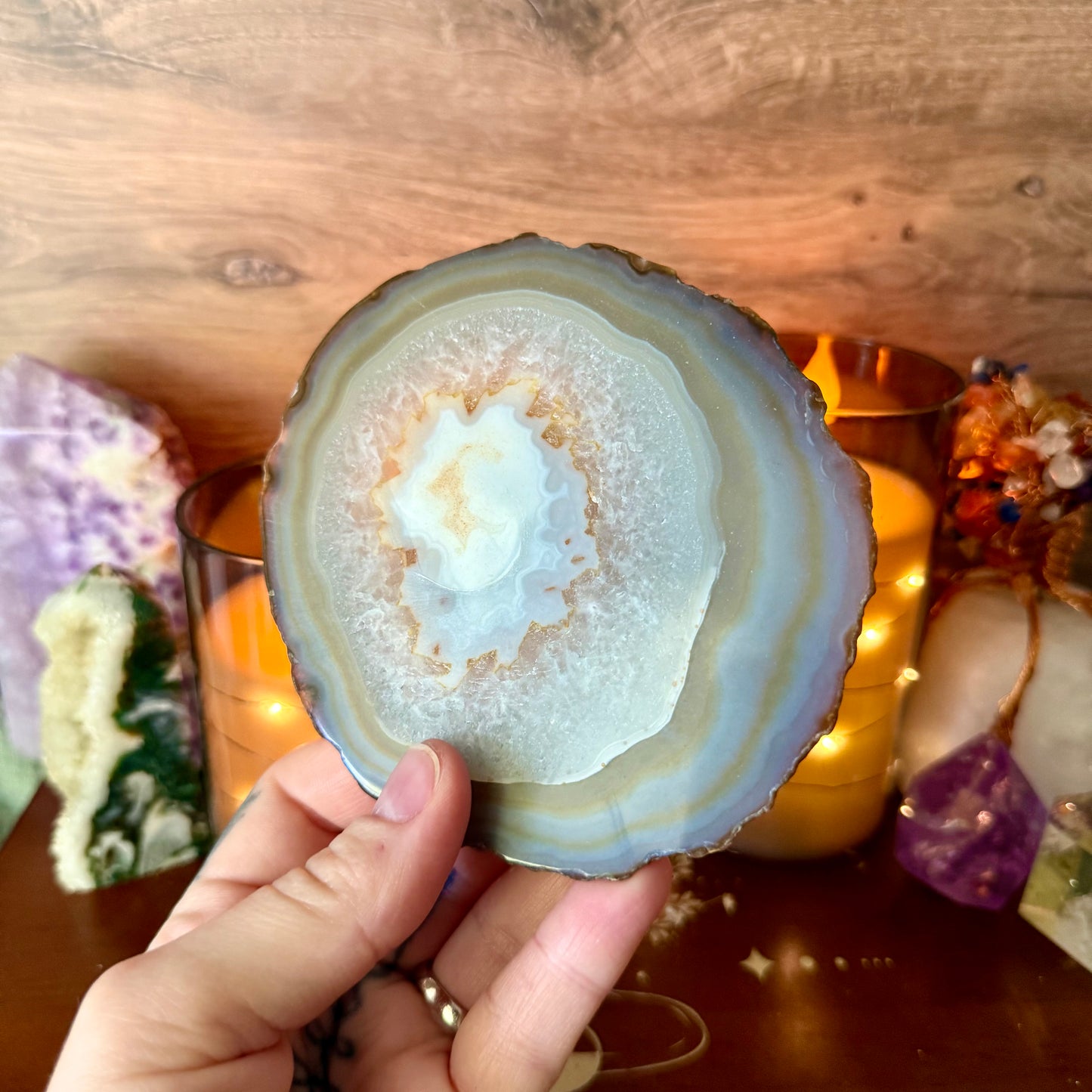 Blue Agate Plate, Grounding, My Personal Piece!