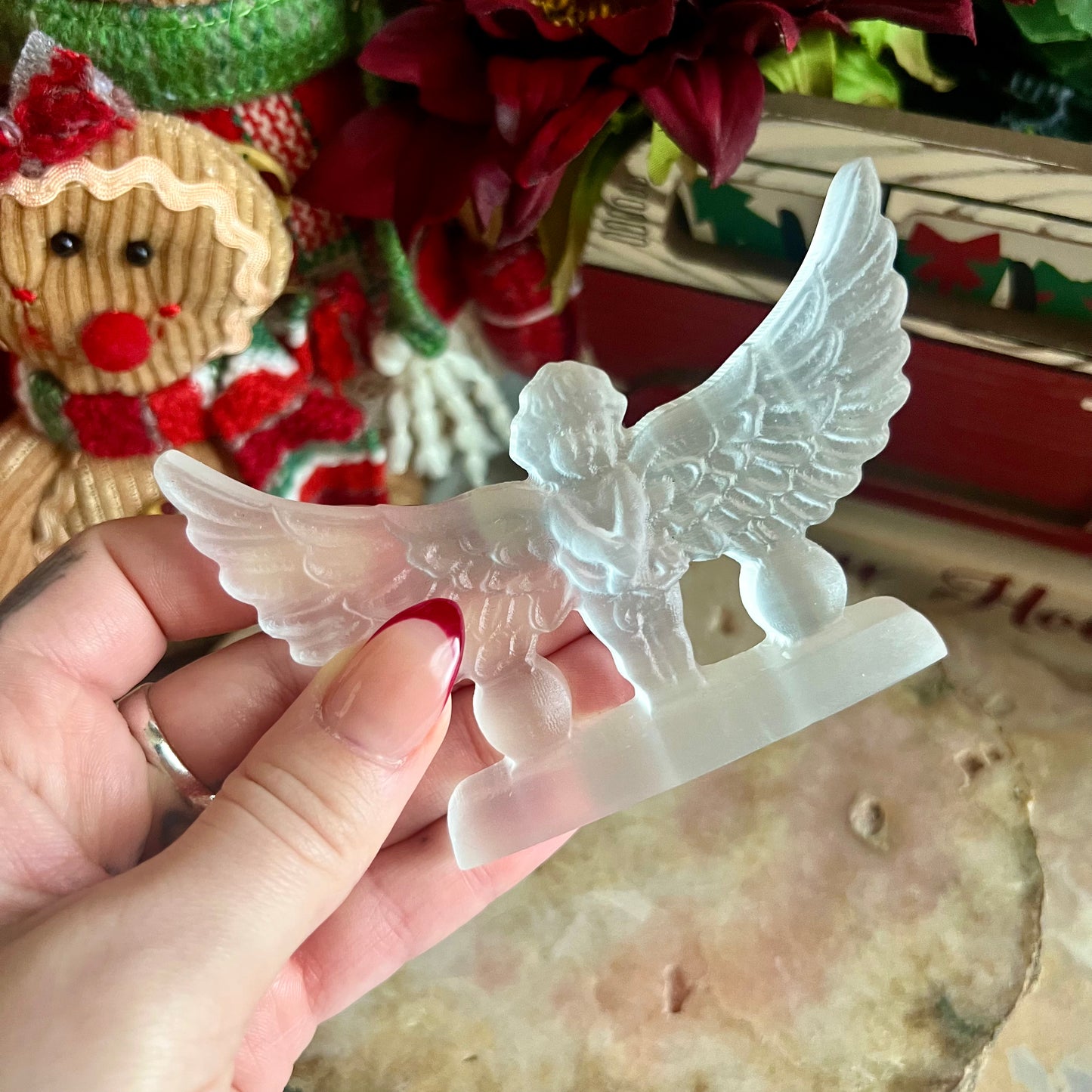 Selenite Carved Angel, Powerful Cleansing & Healing Stone