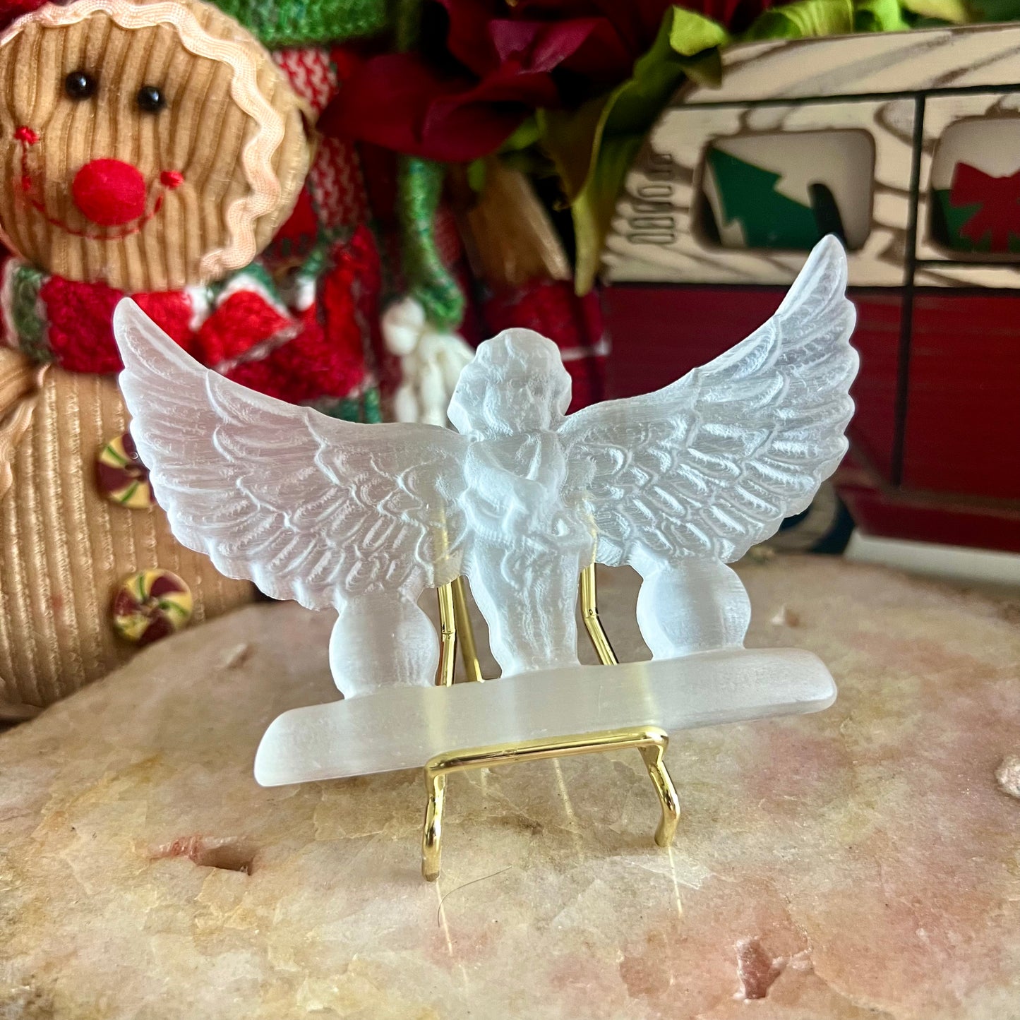 Selenite Carved Angel, Powerful Cleansing & Healing Stone