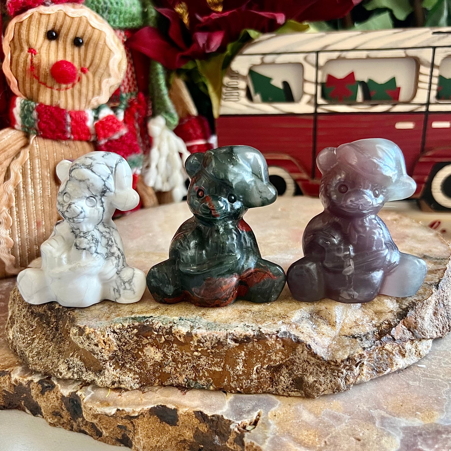 Assorted Carved Santa Bears, Choose Your Own!