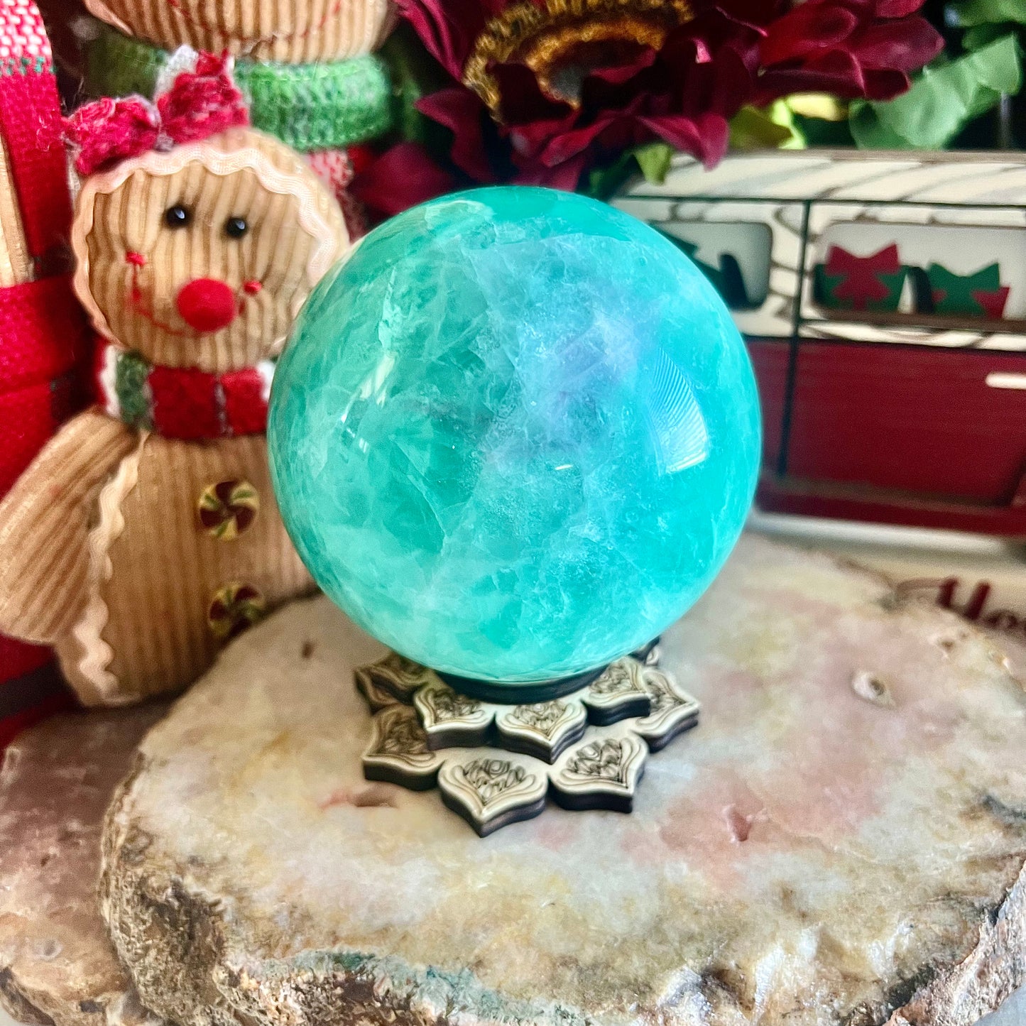 Highest Quality Large Mint Fluorite Sphere, Detoxing, Negativity Crystal