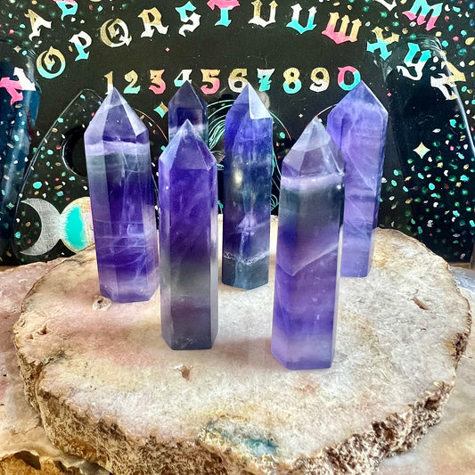 Purple Fluorite Tower, Detoxing & Healing Crystal