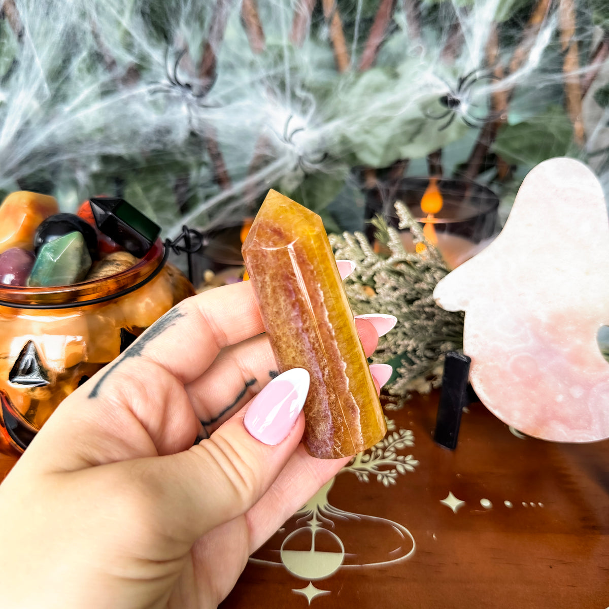 Yellow Fluorite Cylinder Tower, Detoxing & Negativity Stone