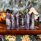 Dream Amethyst Etched Moon Phase Tower, Stress Relieving, Third Eye Chakra