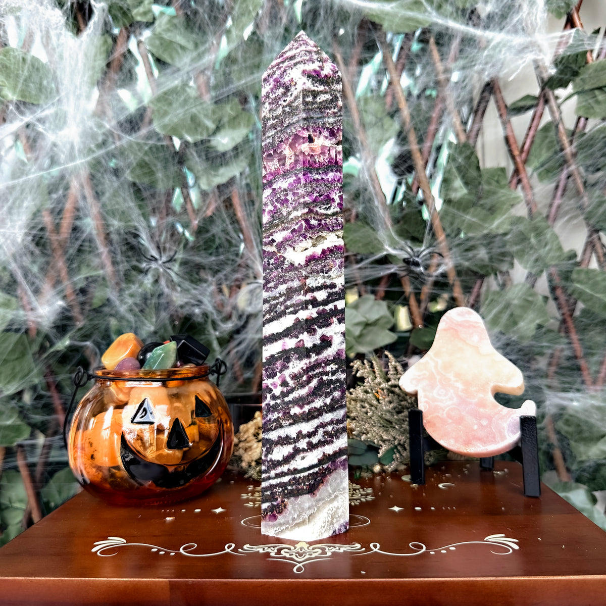 XL Purple Zebra Jasper Tower, Deep Grounding, Higher Awareness