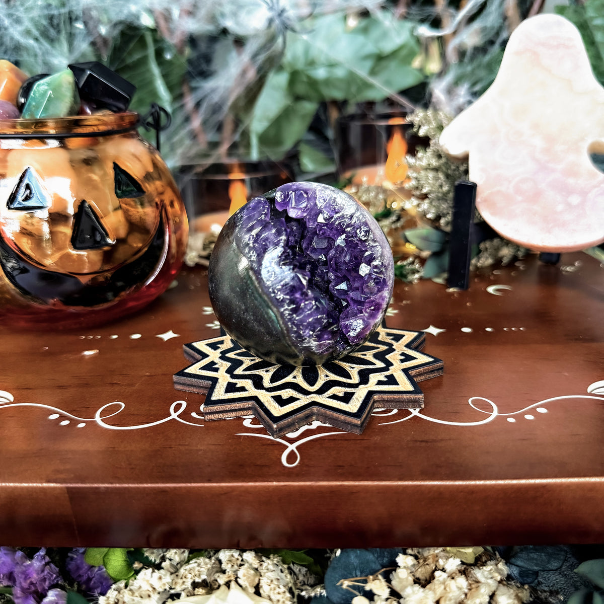 Druzy Amethyst Geode Sphere, Stress Relieving, Third Eye Chakra
