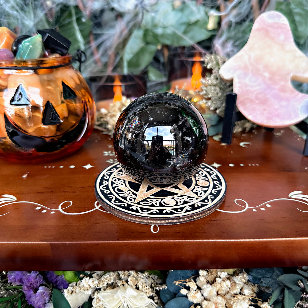 Smoky Quartz Sphere, Grounding, Protection Stone