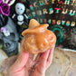 Orange Jade Carved Jack-O-Lantern, Creativity & Self-Love Crystal