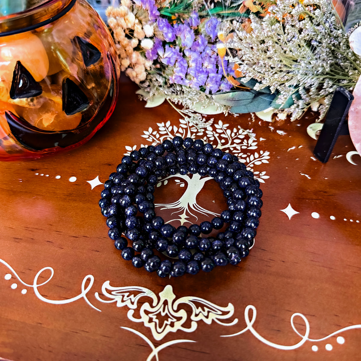 Blue Sandstone 6mm Bracelet, Stone of Ambition, Motivation Crystal