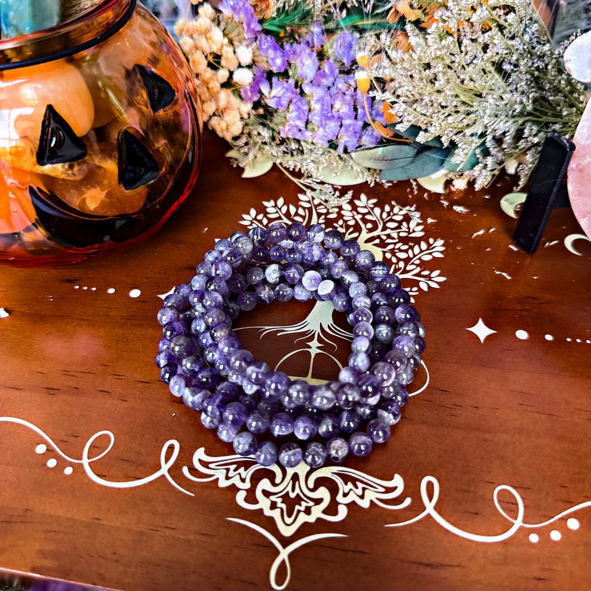 Dream Amethyst 6mm Bracelet, Stress Relieving, Third Eye Chakra