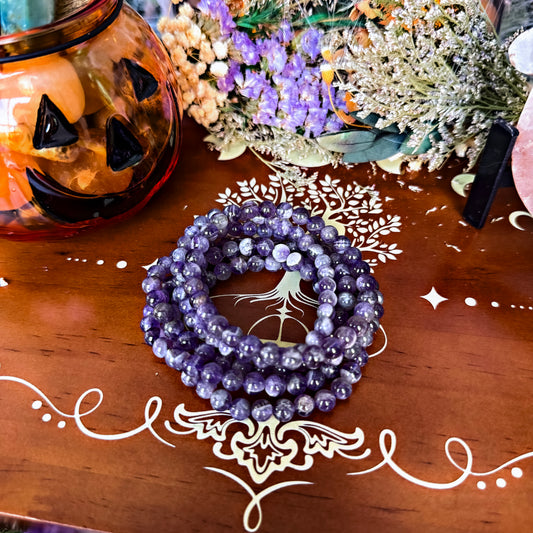 Dream Amethyst 6mm Bracelet, Stress Relieving, Third Eye Chakra