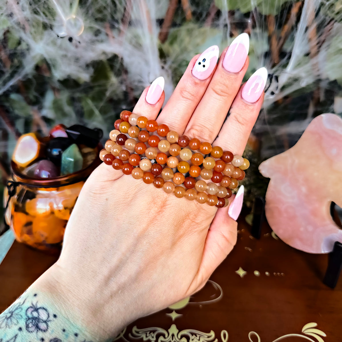 Orange Aventurine 6mm Bracelet, Grounding Stone, New Beginnings