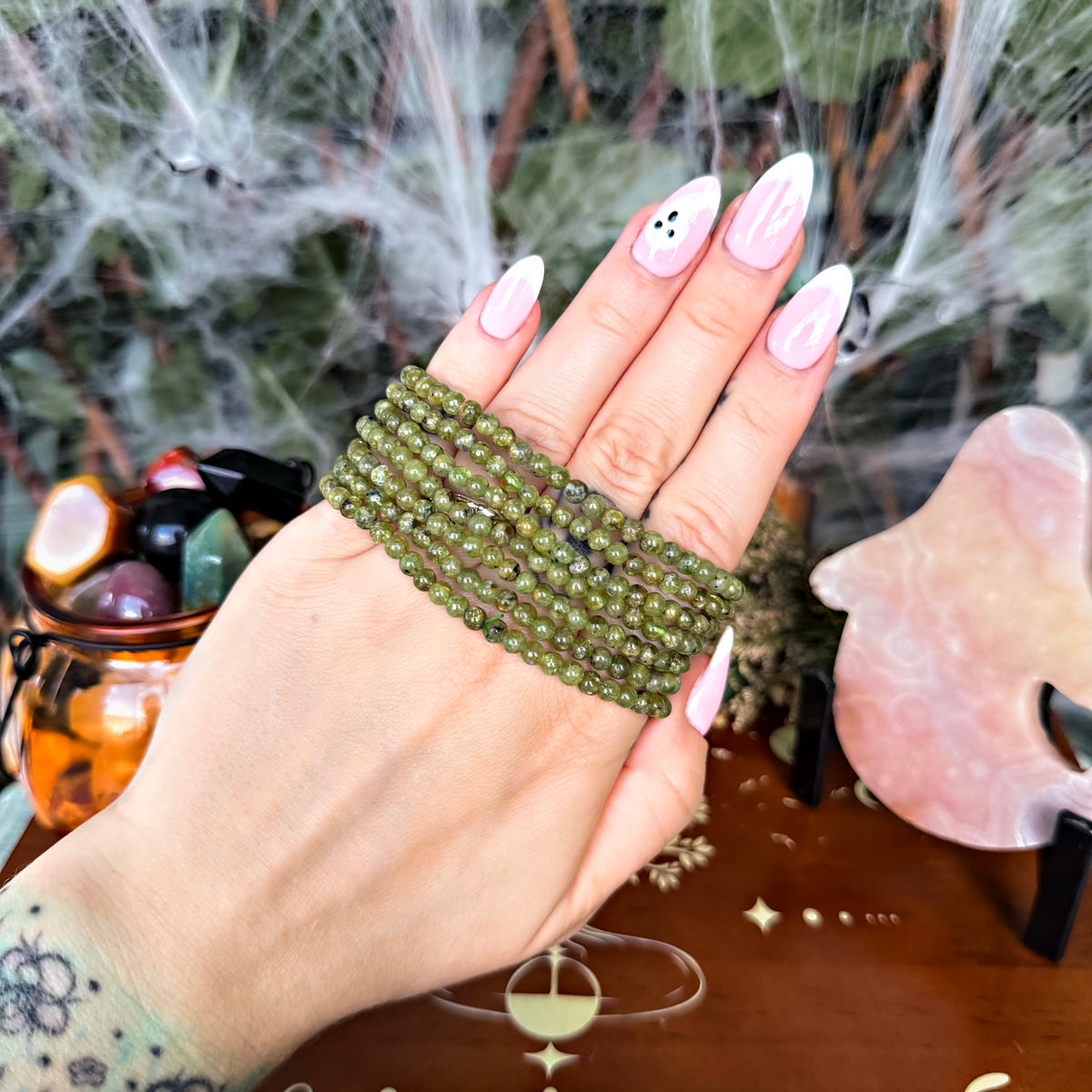 Peridot 4mm Bracelet, Good Fortune, Prosperity Stone