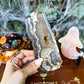 Feather Fluorite Growing With Pyrite Tower,  Protective Stone, Grounding