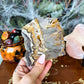 Feather Fluorite Growing With Pyrite Tower,  Protective Stone, Grounding