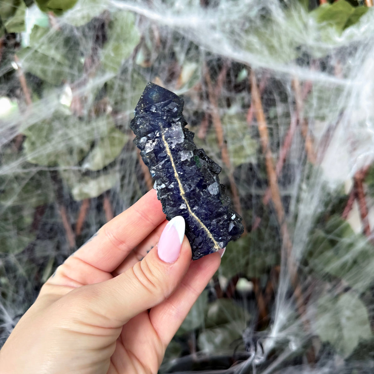 Druzy Blue Cubic Fluorite, Throat & Third Eye Chakra, Mental Fog