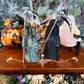 Grim Reaper Carving, Serpentine & Black Obsidian, Spooky Crystals