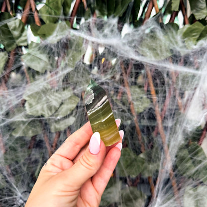 Mango Fluorite Tower, Positivity & Clarity Stone