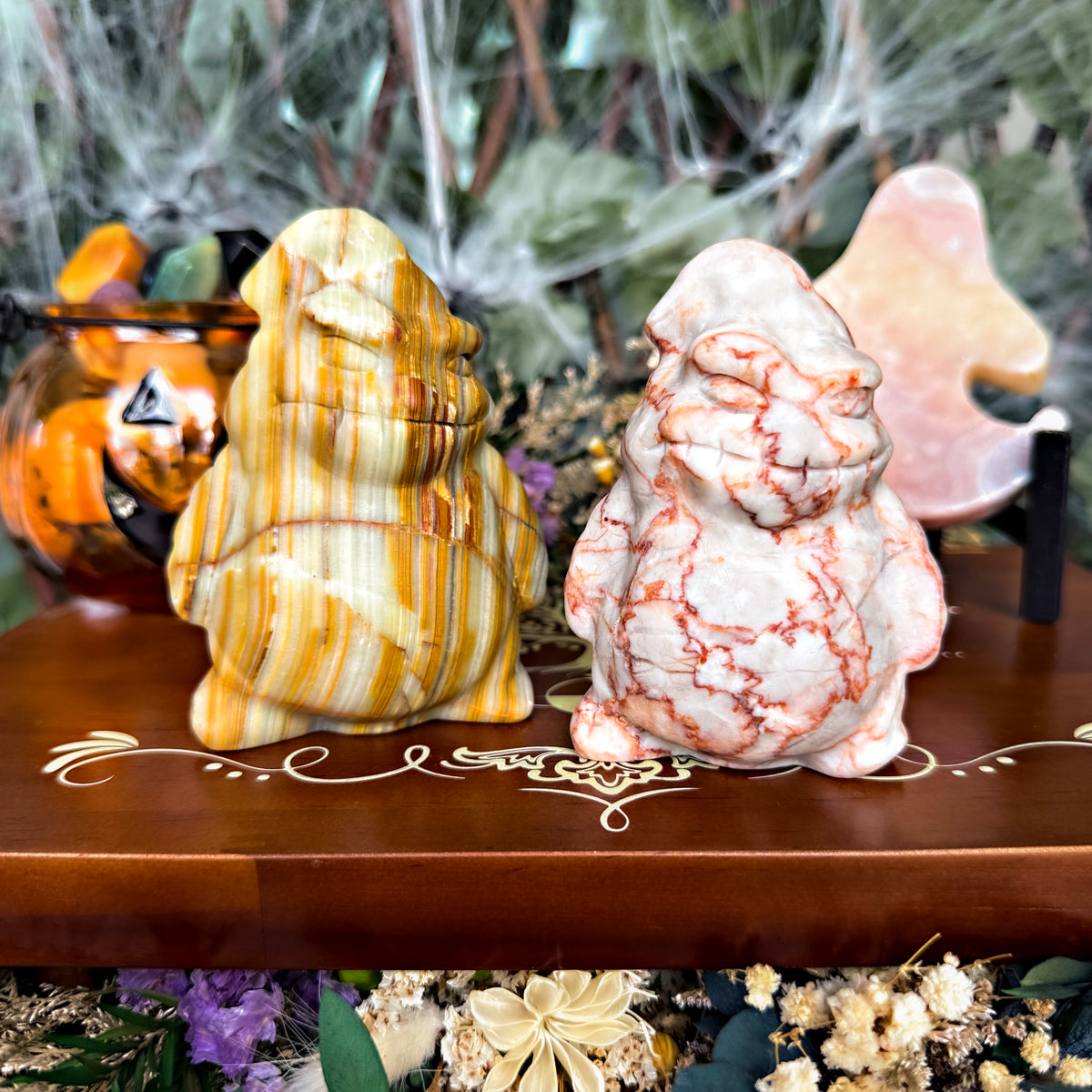 Oogie Boogie Carving, Nightmare Before Christmas, Afgan Jade, Red Vein Jasper