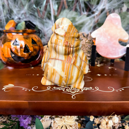 Oogie Boogie Carving, Nightmare Before Christmas, Afgan Jade, Red Vein Jasper