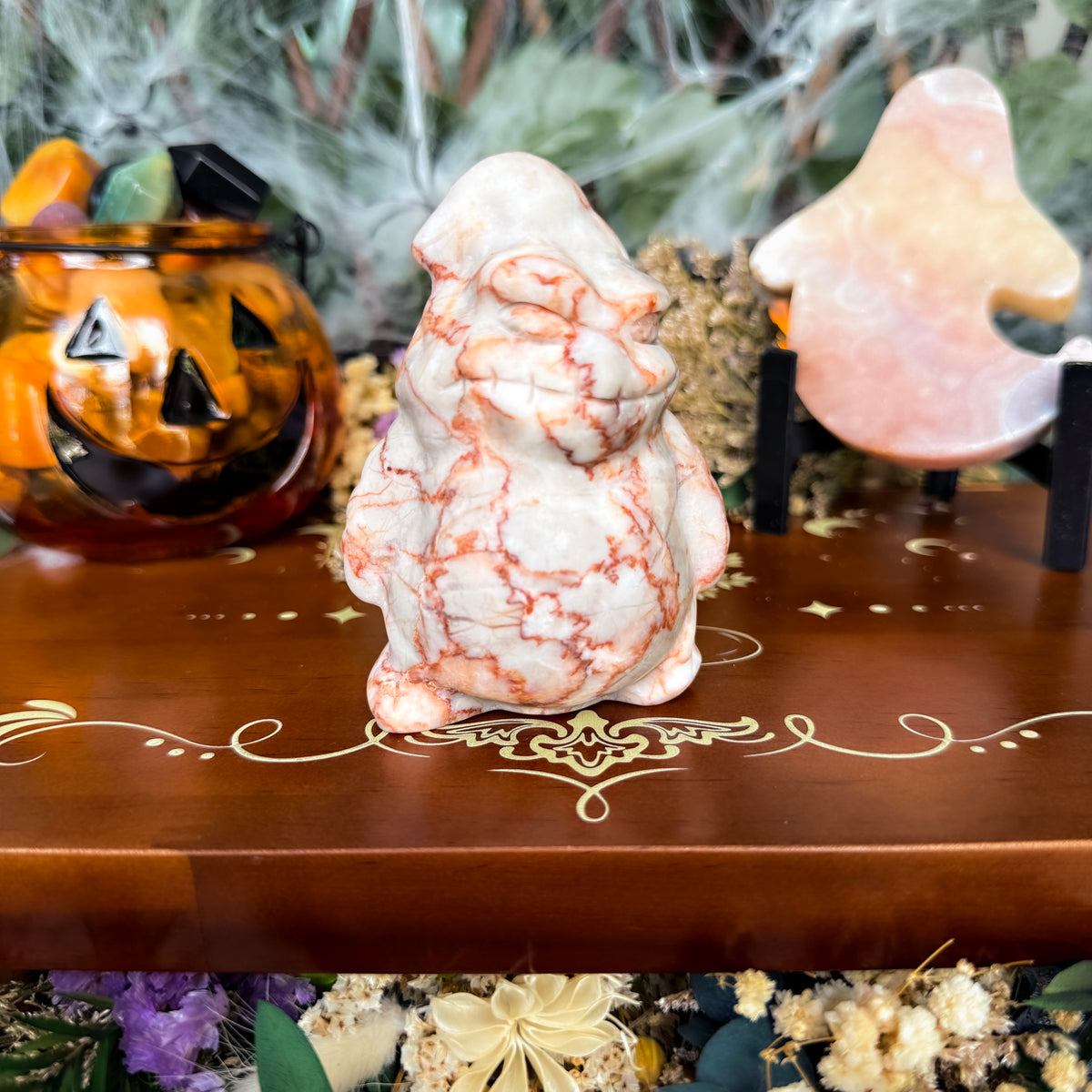 Oogie Boogie Carving, Nightmare Before Christmas, Afgan Jade, Red Vein Jasper
