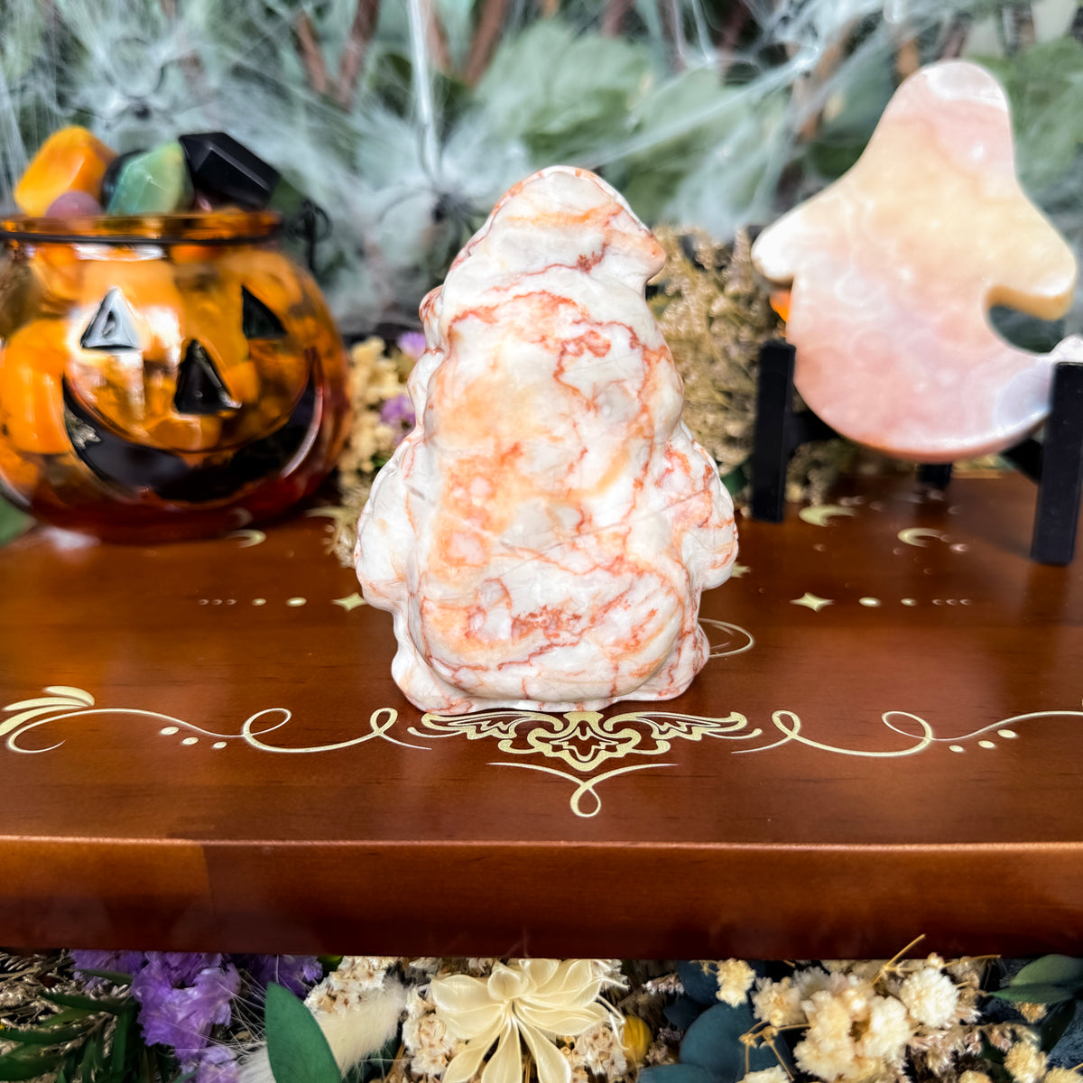 Oogie Boogie Carving, Nightmare Before Christmas, Afgan Jade, Red Vein Jasper