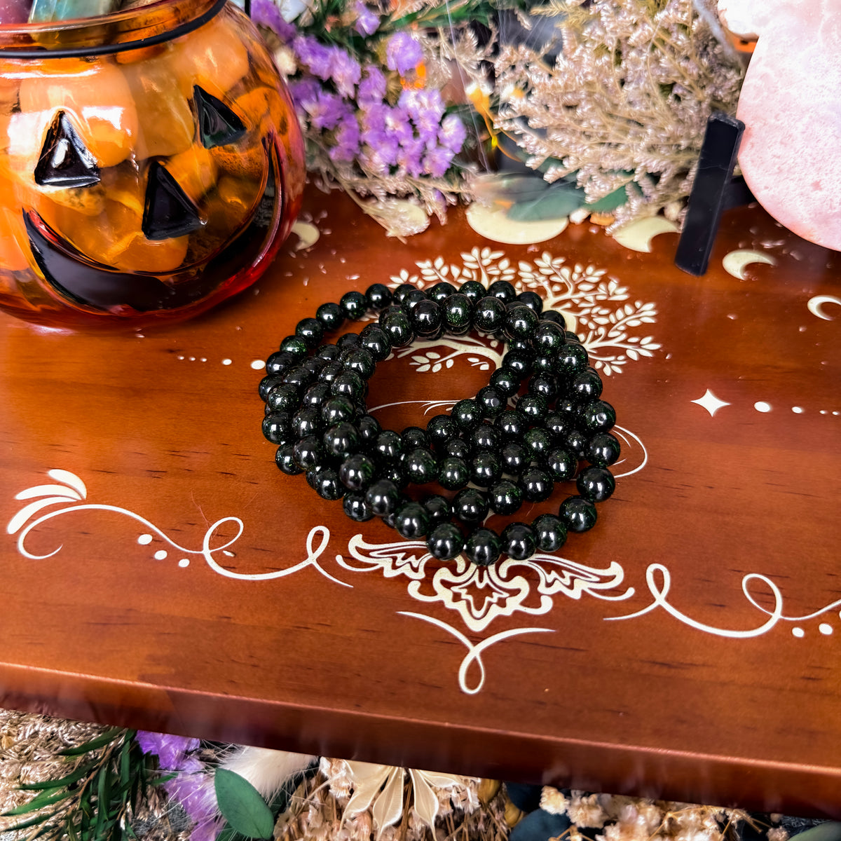 Green Sandstone 8mm Bracelet, Emotional Blockages, Creativity Stone