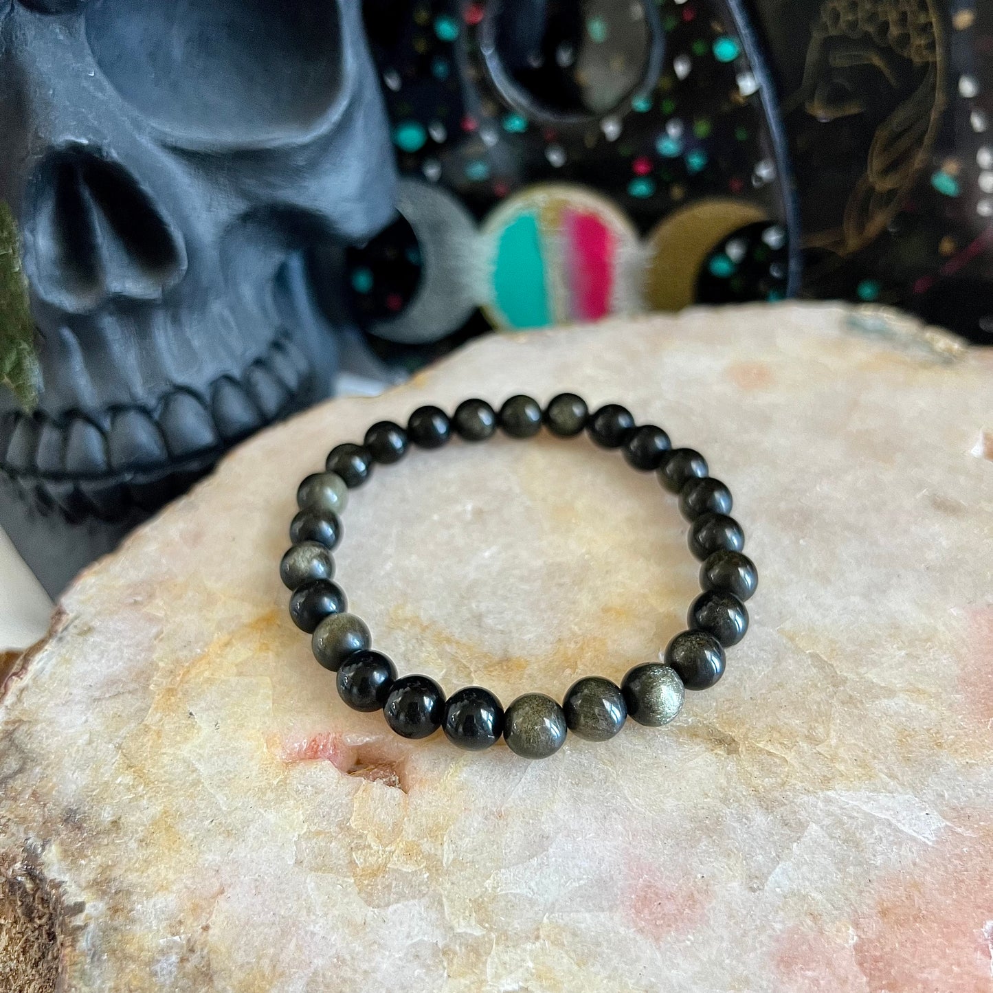 Golden Sheen Obsidian 8mm Bracelet, Negativity & Protection