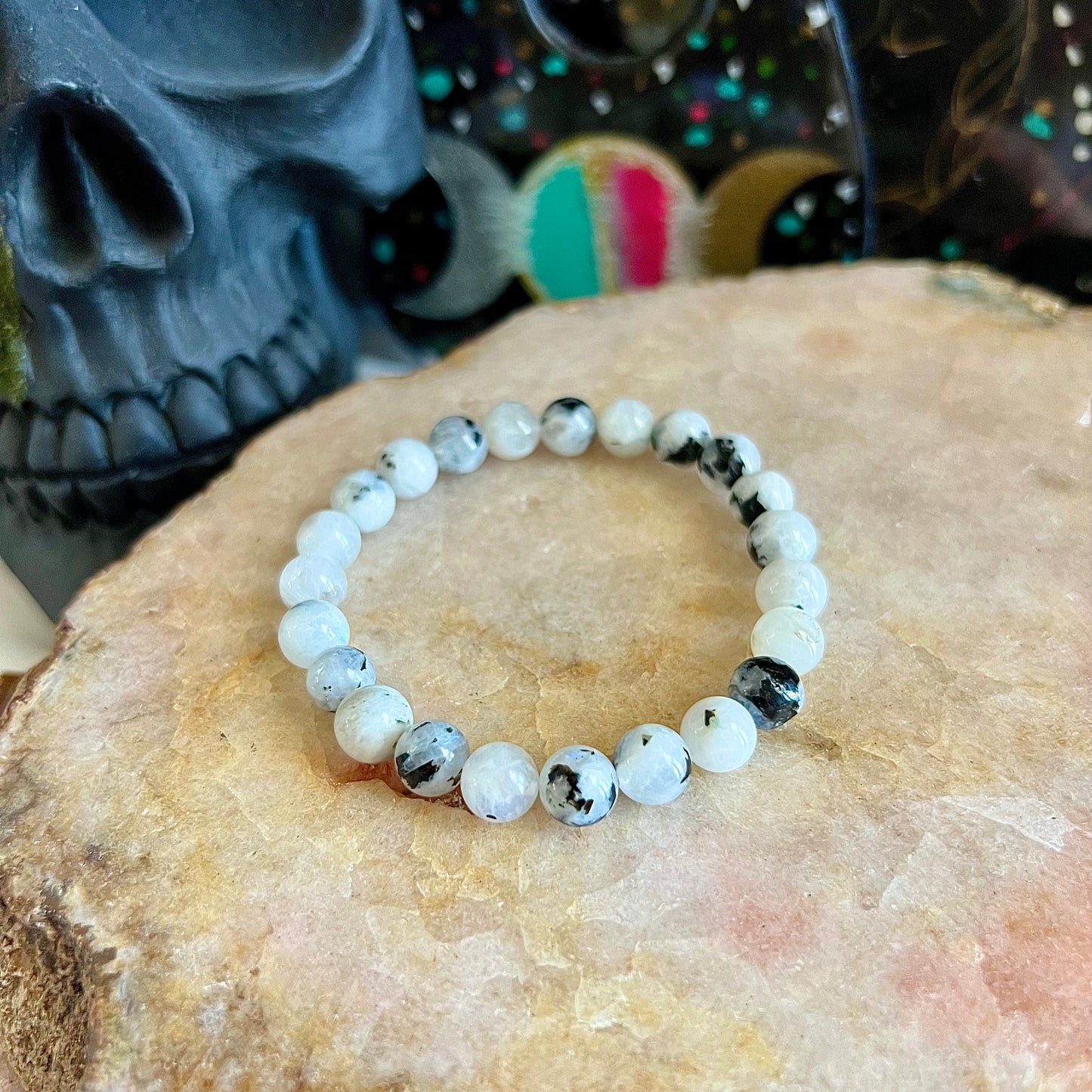 Rainbow Moonstone 8mm Bracelet, Intuition Crystal, New Beginnings