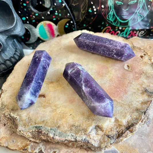 Double Pointed Lepidolite Tower, Stress & Emotional Healing