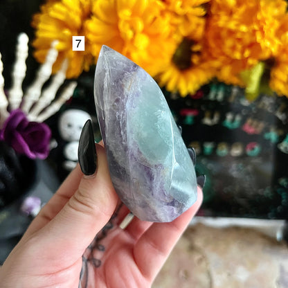 Rainbow Fluorite Flame, Detoxing & Negativity Stone