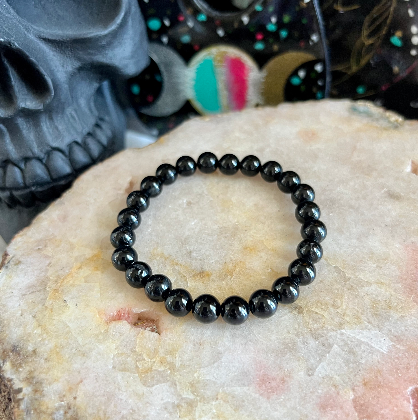 Black Tourmaline 8mm Bracelet, Protection Stone, Cleansing Crystal